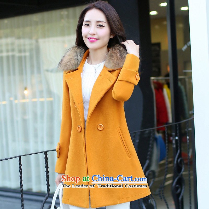 Statements were made by Lau autumn and winter new Korean version of large numbers in length of Sau San for coats SA ore Huang? M Lau Statement (she says) , , , shopping on the Internet
