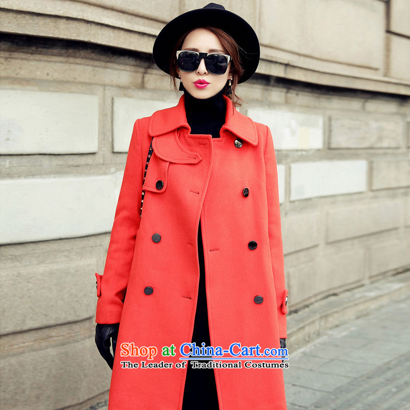 Statements were made by Lau autumn and winter new double-Stylish coat SA gross? red , L LAU Statement (she says) , , , shopping on the Internet