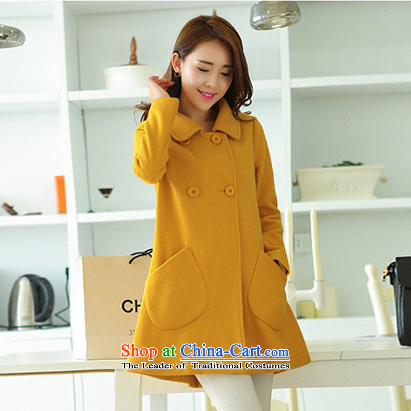 Statements were made by the fall of the new Lau Hin thin, long-Sau San lapel gross jacket SAA Yellow M, then Lau Statement (she says) , , , shopping on the Internet
