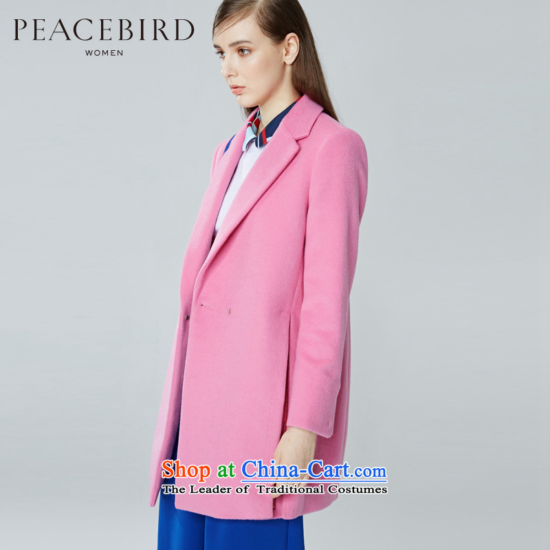 [ New shining peacebird Women's Health 2015 winter clothing new products lapel cocoon-coats A4AA54596 pink S PEACEBIRD shopping on the Internet has been pressed.