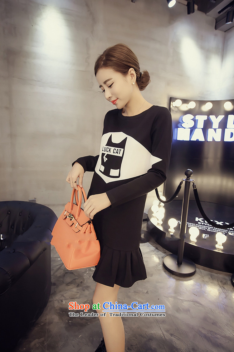 Billion by 2015 large gymnastics female thick mm autumn new shirts thick sister video in thin long skirt  JZX861 female black XXXL picture, prices, brand platters! The elections are supplied in the national character of distribution, so action, buy now enjoy more preferential! As soon as possible.