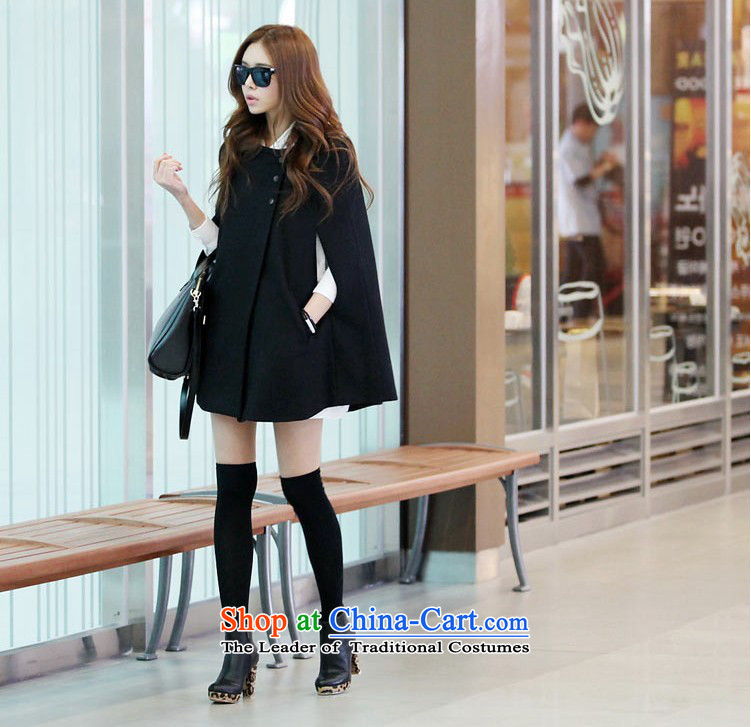 Ashland 2015 autumn and winter female Korean women's code short of coats wild leisure? cloak? coats that long frock coat (regular) Black L picture, prices, brand platters! The elections are supplied in the national character of distribution, so action, buy now enjoy more preferential! As soon as possible.