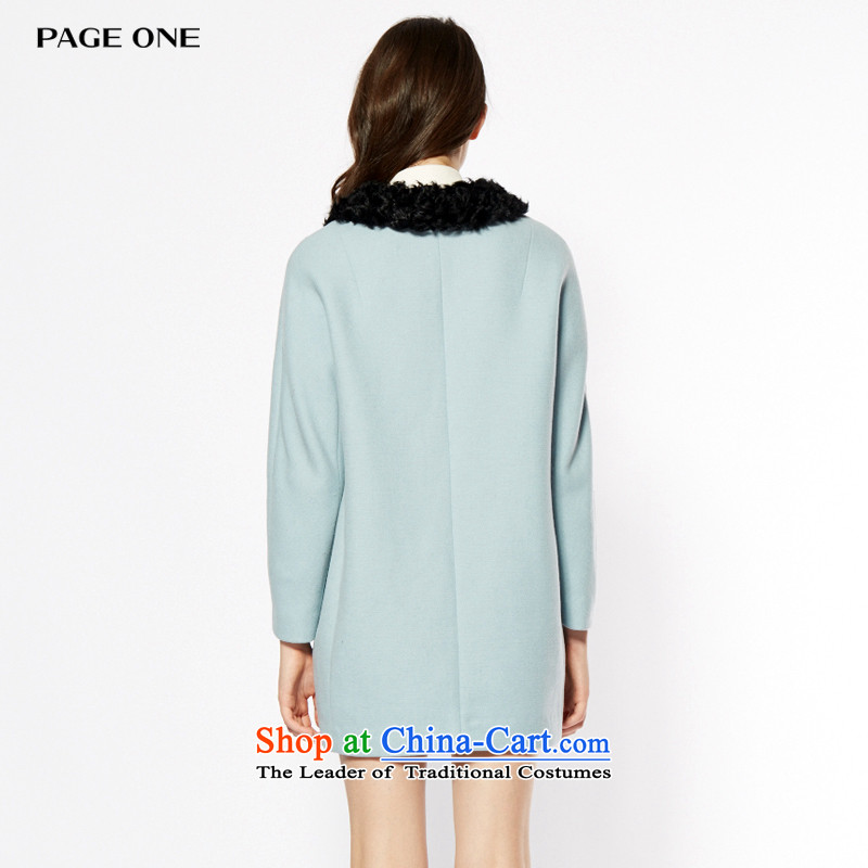Page ONE/ Peggy 2015 winter new gross in pure colors? long wool a wool coat female 874392 light blue 21, L, Peggy (page one) , , , shopping on the Internet