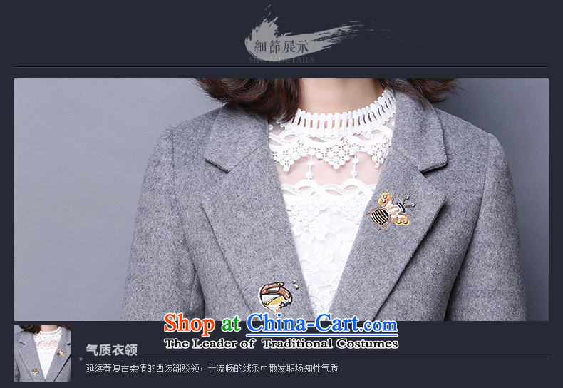 Van Gogh Greek Golden Harvest Winter 2015 new Korean fashion a wool coat in the long hair? jacket embroidered personalized Female  66159 gray M pictures, prices, brand platters! The elections are supplied in the national character of distribution, so action, buy now enjoy more preferential! As soon as possible.