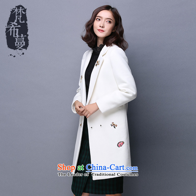 Van Gogh Greek Golden Harvest Winter 2015 new Korean fashion a wool coat in the long hair? jacket embroidered personalized Female  66159 gray M Van Gogh Greek Golden Harvest (vimly) , , , shopping on the Internet
