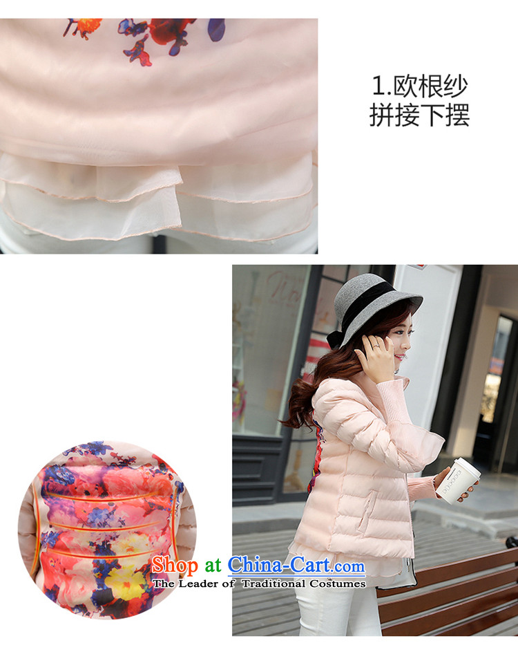 Sin has been short of female ãþòâ 2015 winter clothing new Korean Ladies printed cotton coat women small padded coats jacket pink   L picture, prices, brand platters! The elections are supplied in the national character of distribution, so action, buy now enjoy more preferential! As soon as possible.