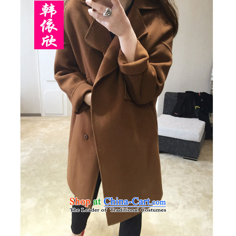 According to the Korea Yan thick large sister women 2015 Fall/Winter Collections of the new Korean double-side-Video In thin horny long hair? jacket female brown 4XL recommended weight, in accordance with the Korean 160-180 Yan Shopping on the Internet has been pressed.