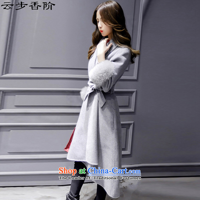 Step cloud of incense to the 2015 autumn and winter female new Korean version in the long hair of Sau San? a jacket coat girls 91.3 Gray L offset maximum recommended a number of small concept step cloud of incense to , , , shopping on the Internet