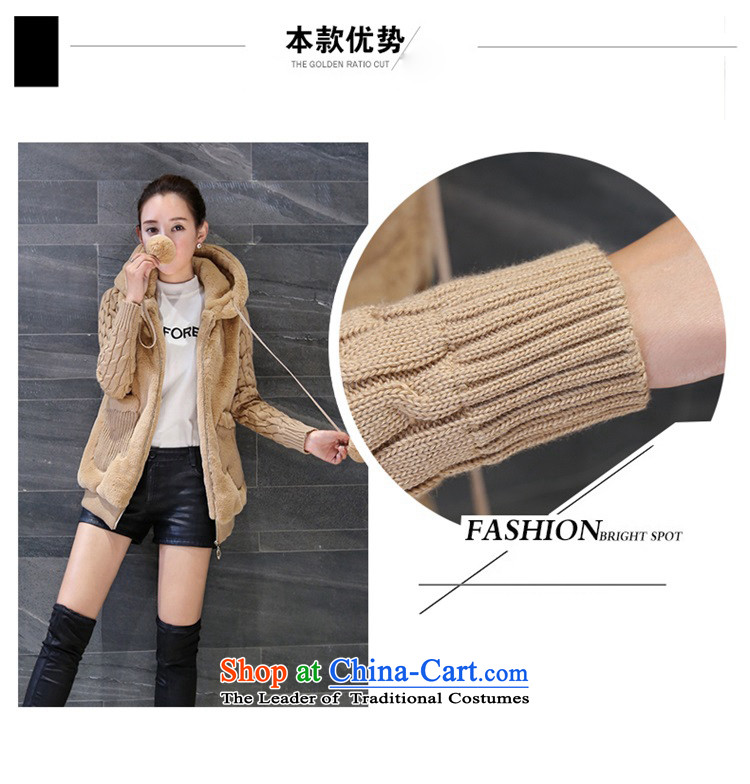 Sin has winter clothing Korean thick and plush cotton jacket stitching smart casual female autumn and winter short) with cap cotton coat female khaki M picture, prices, brand platters! The elections are supplied in the national character of distribution, so action, buy now enjoy more preferential! As soon as possible.
