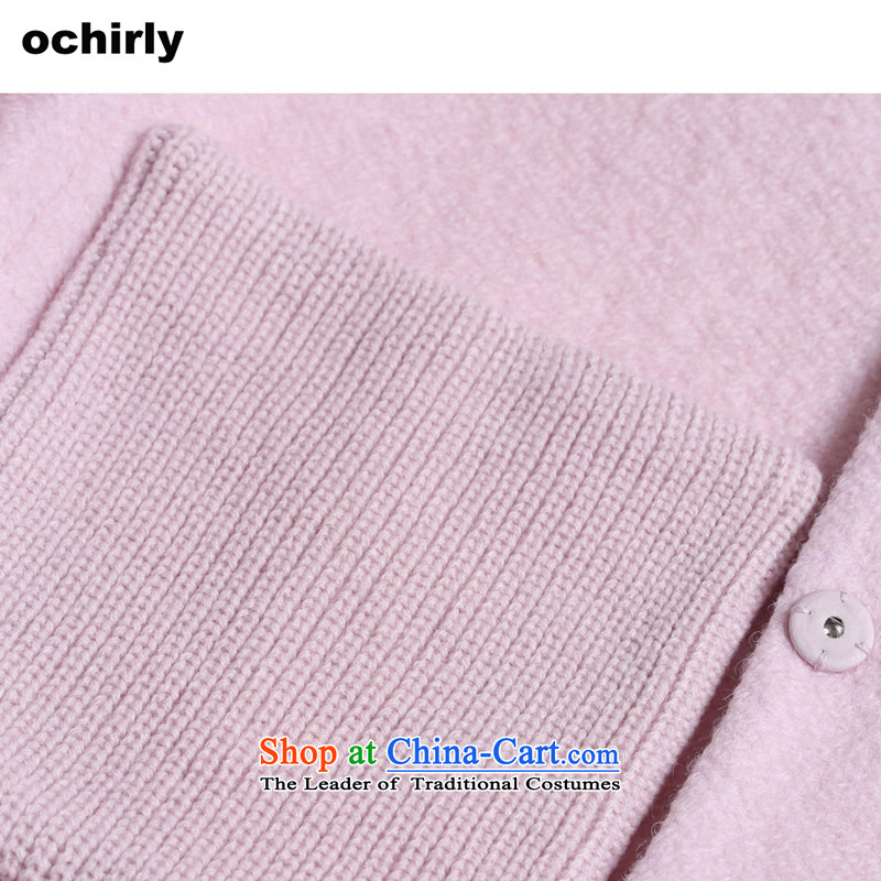 The new Europe, ochirly female stylish stitching in long loose Washable Wool Sweater 1143346050? XS(155/80A), 180 Europe, Pink (ochirly) , , , shopping on the Internet