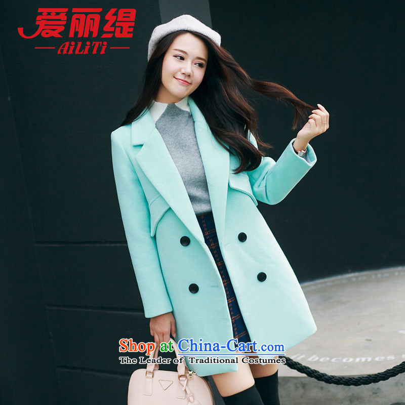 Christy Love 2015 autumn and winter new Korean citizenry Sau San lapel gross jacket tartan child? COAT 3169 female pure green M is expected issued on 22 November, Christy Love , , , shopping on the Internet