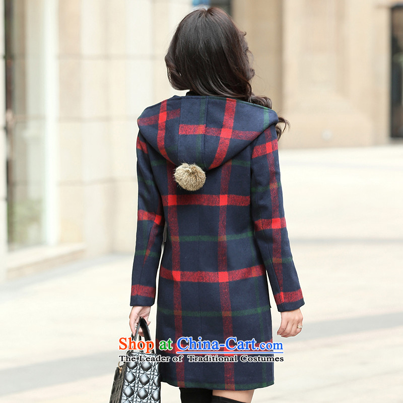 Xuan ina 2015 Korean New Chidori. long thin hair? jacket video female autumn and winter a wool coat cap large flows of Sau San XX8531 Green , L, Xuan ina (xuanyina) , , , shopping on the Internet