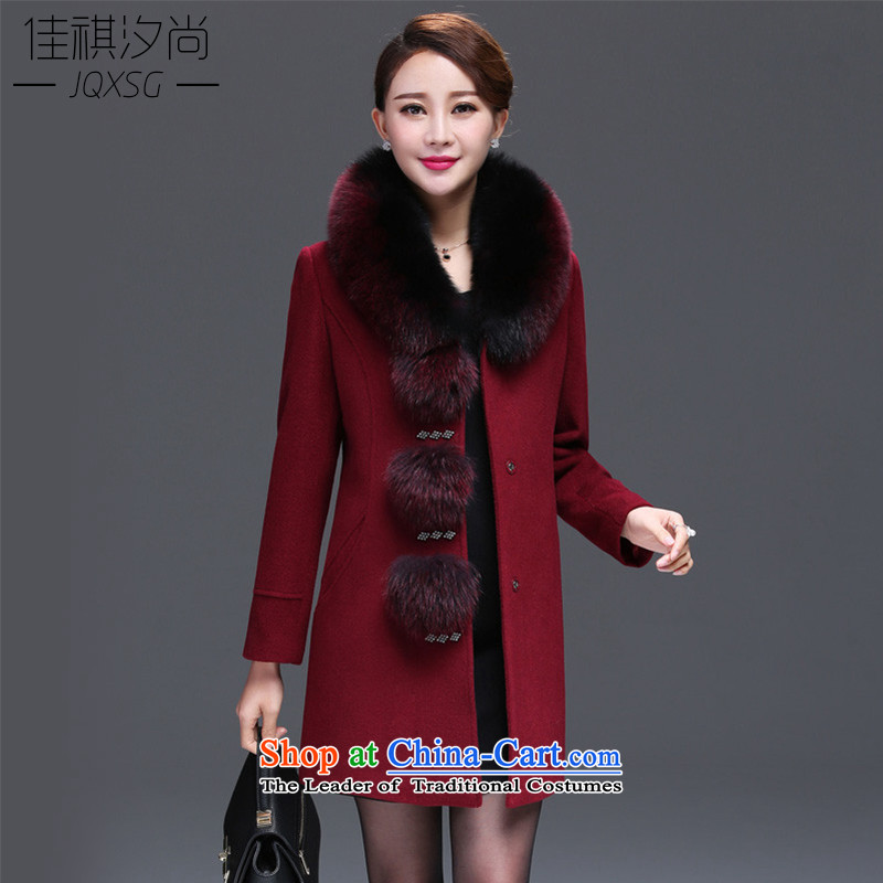 Cashmere overcoat so 790# gross jacket female 2015 autumn and winter new large middle-aged fox gross for woolen coat 4XL, black plain style (chunyifengshang headquarters) , , , shopping on the Internet