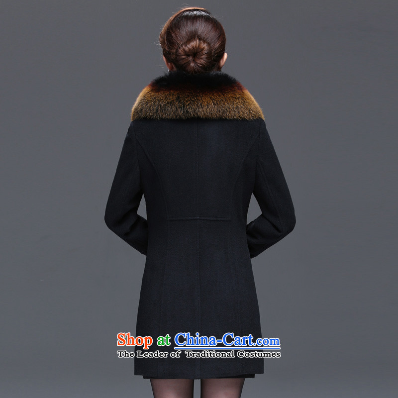 Cashmere overcoat so 790# gross jacket female 2015 autumn and winter new large middle-aged fox gross for woolen coat 4XL, black plain style (chunyifengshang headquarters) , , , shopping on the Internet