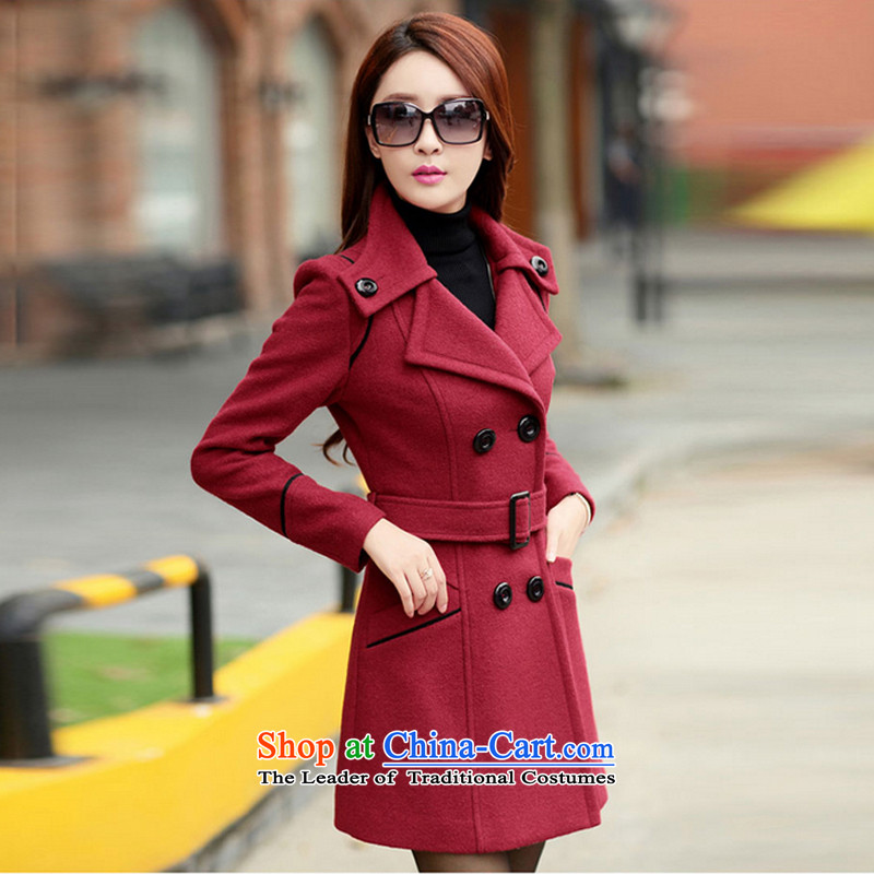 Pak point gross? female 2015 Autumn jacket for women Fall/Winter Collections new Korean Sau San over the medium to longer term gross 9600A wine red cloak? XL, Pak point , , , shopping on the Internet