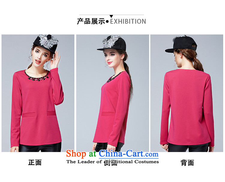 The maximum number of Europe and Connie Women 2015 Autumn New) thick mm stylish nail bead chain stitching long-sleeved T-shirt, forming the Netherlands shirt s1323 girl in red 5XL picture, prices, brand platters! The elections are supplied in the national character of distribution, so action, buy now enjoy more preferential! As soon as possible.