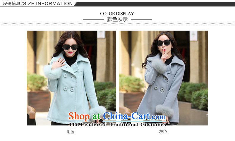 Xuan ina gross shortage of female jacket? 2015 Fall/Winter Collections new Korean Sau San, temperament and elegant small incense wind a wool coat XX8535 lake blue XXL picture, prices, brand platters! The elections are supplied in the national character of distribution, so action, buy now enjoy more preferential! As soon as possible.