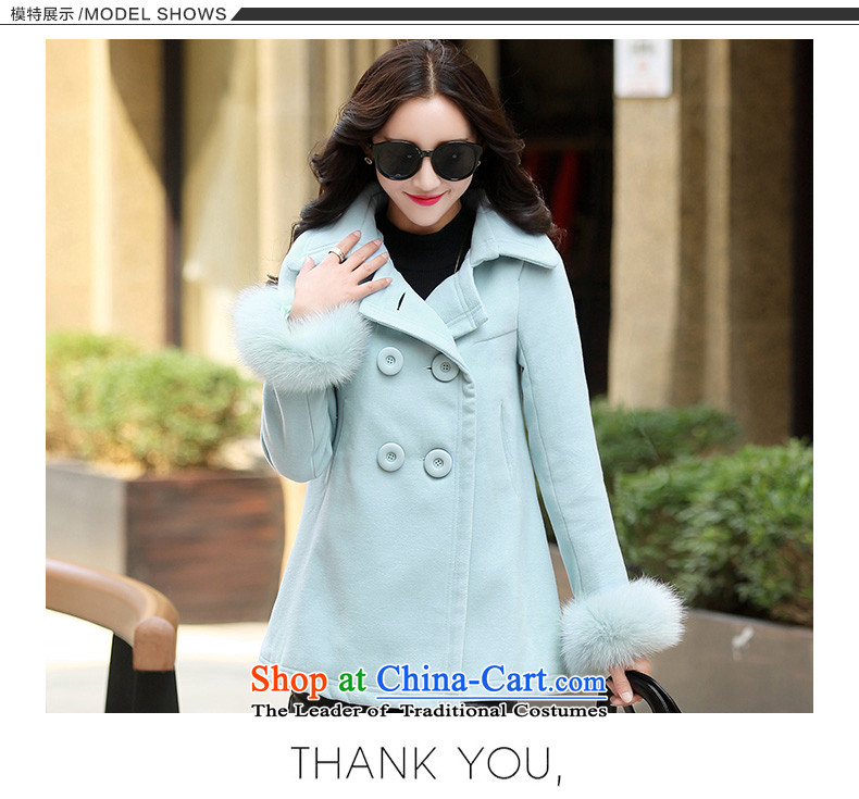 Xuan ina gross shortage of female jacket? 2015 Fall/Winter Collections new Korean Sau San, temperament and elegant small incense wind a wool coat XX8535 lake blue XXL picture, prices, brand platters! The elections are supplied in the national character of distribution, so action, buy now enjoy more preferential! As soon as possible.