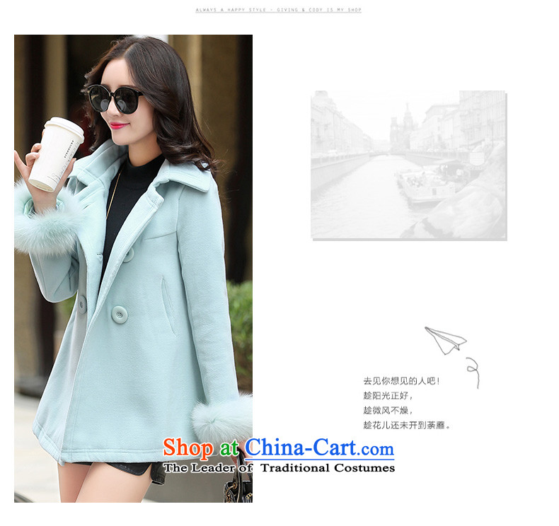 Xuan ina gross shortage of female jacket? 2015 Fall/Winter Collections new Korean Sau San, temperament and elegant small incense wind a wool coat XX8535 lake blue XXL picture, prices, brand platters! The elections are supplied in the national character of distribution, so action, buy now enjoy more preferential! As soon as possible.