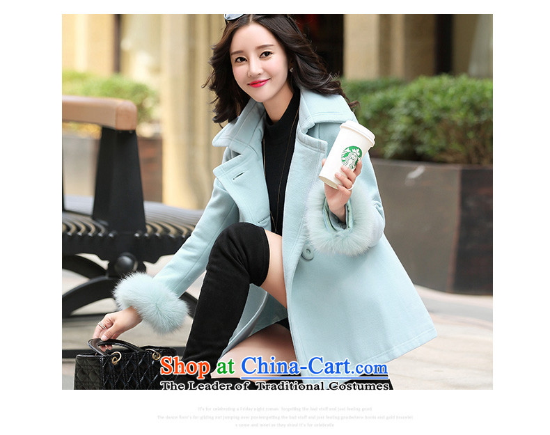 Xuan ina gross shortage of female jacket? 2015 Fall/Winter Collections new Korean Sau San, temperament and elegant small incense wind a wool coat XX8535 lake blue XXL picture, prices, brand platters! The elections are supplied in the national character of distribution, so action, buy now enjoy more preferential! As soon as possible.