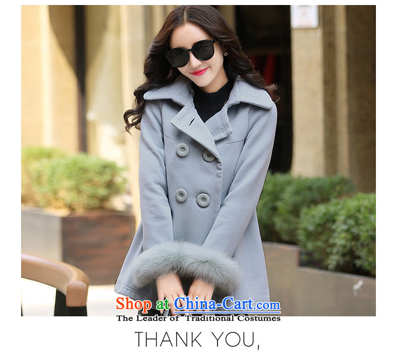 Xuan ina gross shortage of female jacket? 2015 Fall/Winter Collections new Korean Sau San, temperament and elegant small incense wind a wool coat XX8535 lake blue XXL picture, prices, brand platters! The elections are supplied in the national character of distribution, so action, buy now enjoy more preferential! As soon as possible.