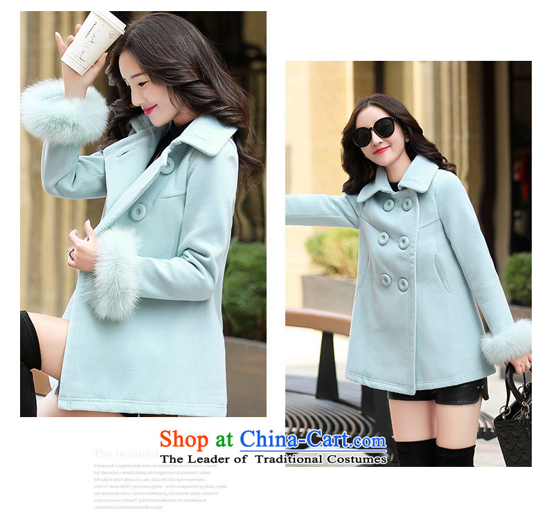 Xuan ina gross shortage of female jacket? 2015 Fall/Winter Collections new Korean Sau San, temperament and elegant small incense wind a wool coat XX8535 lake blue XXL picture, prices, brand platters! The elections are supplied in the national character of distribution, so action, buy now enjoy more preferential! As soon as possible.