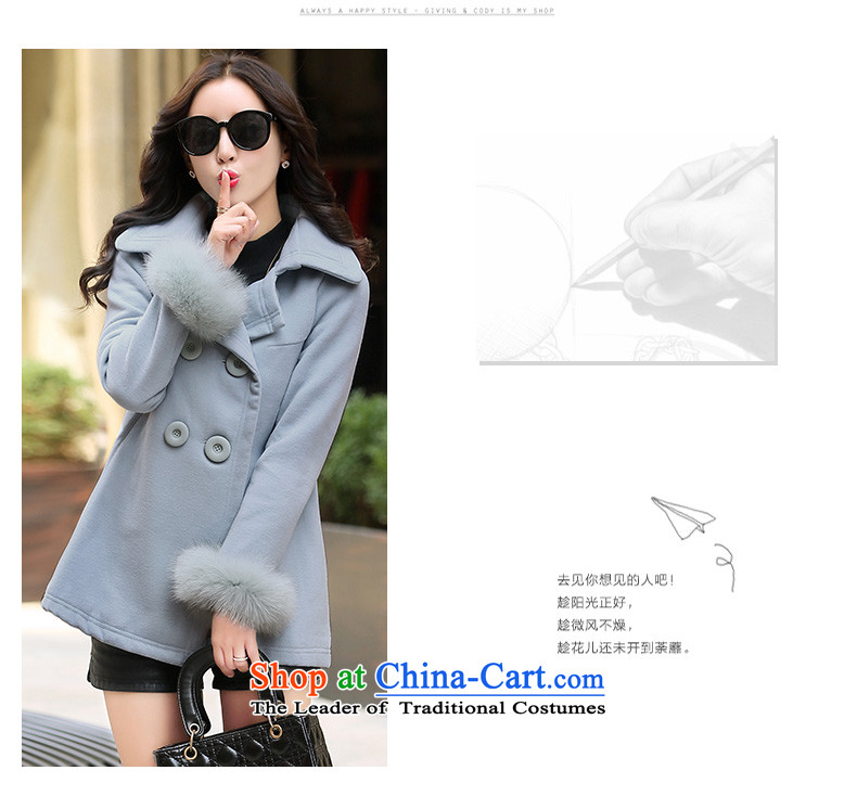 Xuan ina gross shortage of female jacket? 2015 Fall/Winter Collections new Korean Sau San, temperament and elegant small incense wind a wool coat XX8535 lake blue XXL picture, prices, brand platters! The elections are supplied in the national character of distribution, so action, buy now enjoy more preferential! As soon as possible.