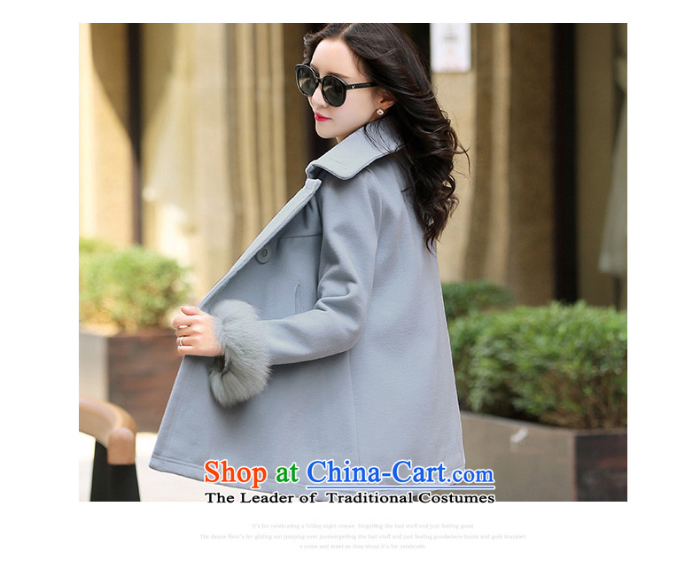 Xuan ina gross shortage of female jacket? 2015 Fall/Winter Collections new Korean Sau San, temperament and elegant small incense wind a wool coat XX8535 lake blue XXL picture, prices, brand platters! The elections are supplied in the national character of distribution, so action, buy now enjoy more preferential! As soon as possible.