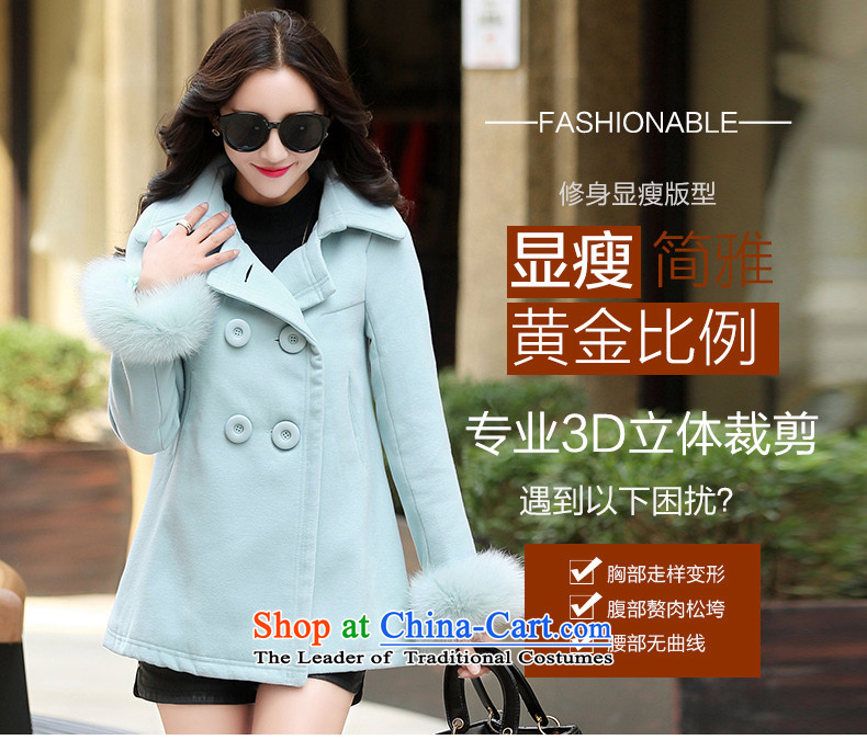 Xuan ina gross shortage of female jacket? 2015 Fall/Winter Collections new Korean Sau San, temperament and elegant small incense wind a wool coat XX8535 lake blue XXL picture, prices, brand platters! The elections are supplied in the national character of distribution, so action, buy now enjoy more preferential! As soon as possible.