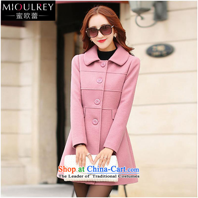 Alfa Romeo Lei Han version 2015 winter for women in new long hair?   Graphics thin casual jacket a wool coat 1047 pink M Alfa Romeo Lei (MIOULREY) , , , shopping on the Internet