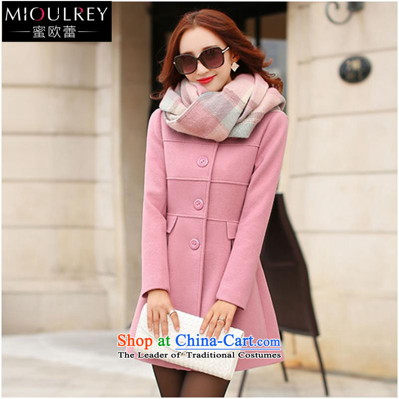 Alfa Romeo Lei Han version 2015 winter for women in new long hair?   Graphics thin casual jacket a wool coat 1047 pink M Alfa Romeo Lei (MIOULREY) , , , shopping on the Internet
