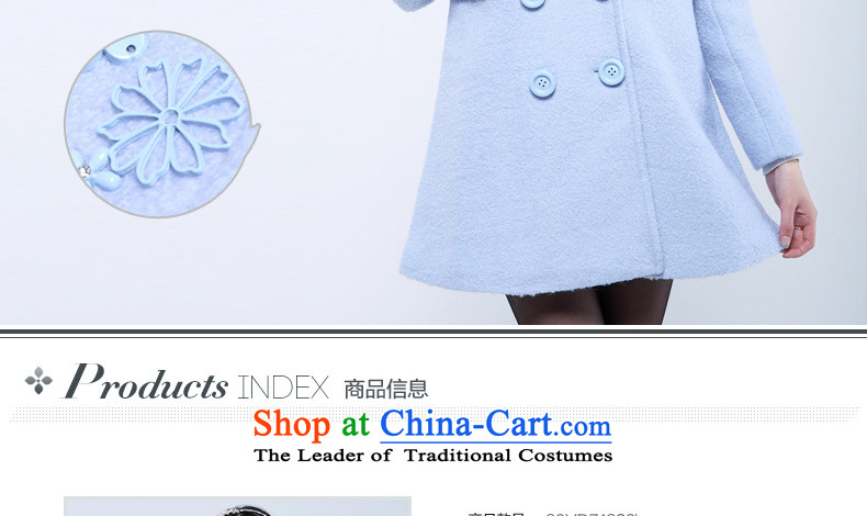 Flower to 2015 winter clothing new Korean edition suits for double-plush coat women in what cloak 30VD71320 POWDER BLUE M picture, prices, brand platters! The elections are supplied in the national character of distribution, so action, buy now enjoy more preferential! As soon as possible.