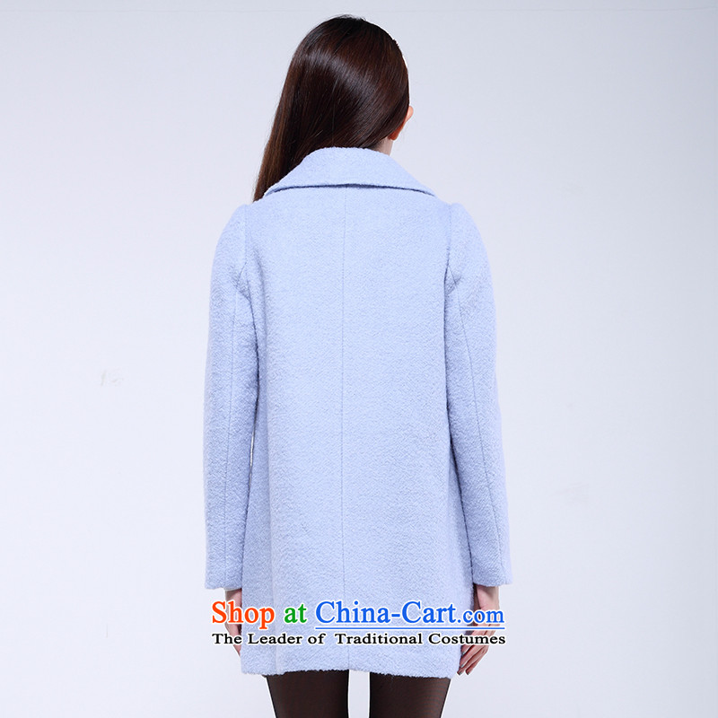 Flower to 2015 winter clothing new Korean edition suits for double-plush coat women in what cloak 30VD71320 POWDER BLUE M flower to (duoyi) , , , shopping on the Internet