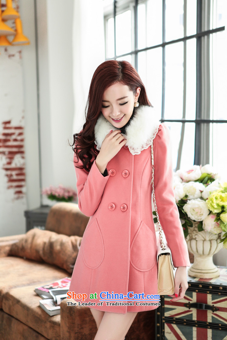 2015 Autumn and Winter Storm teenage women's stylish a wool coat in the medium to long term)? jacket coat pink gross Sau San? M picture, prices, brand platters! The elections are supplied in the national character of distribution, so action, buy now enjoy more preferential! As soon as possible.