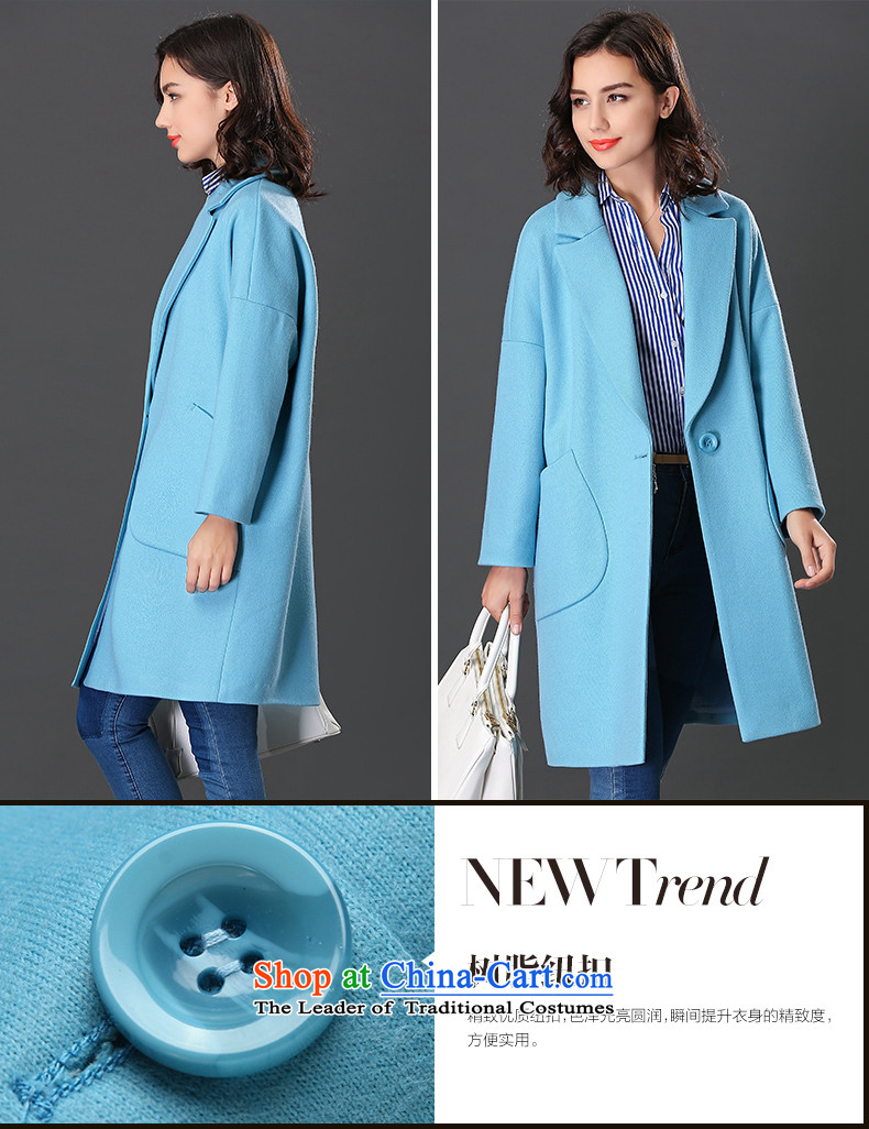 Ho Pui 2015 Fall/Winter Collections in the new Korean long wool a wool coat female suits for gross? jacket blue L picture, prices, brand platters! The elections are supplied in the national character of distribution, so action, buy now enjoy more preferential! As soon as possible.