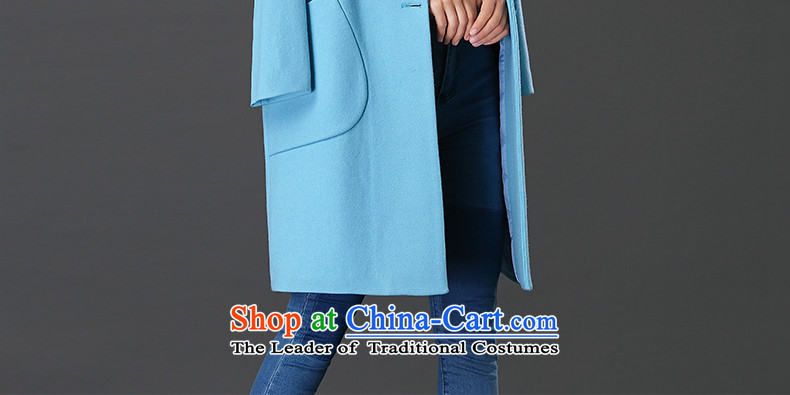 Ho Pui 2015 Fall/Winter Collections in the new Korean long wool a wool coat female suits for gross? jacket blue L picture, prices, brand platters! The elections are supplied in the national character of distribution, so action, buy now enjoy more preferential! As soon as possible.
