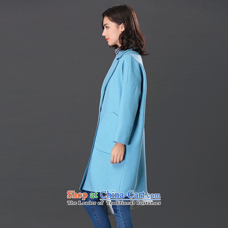 Ho Pui 2015 Fall/Winter Collections in the new Korean long wool a wool coat female suits for blue jacket , L gross? Ho Pei (lanpei) , , , shopping on the Internet