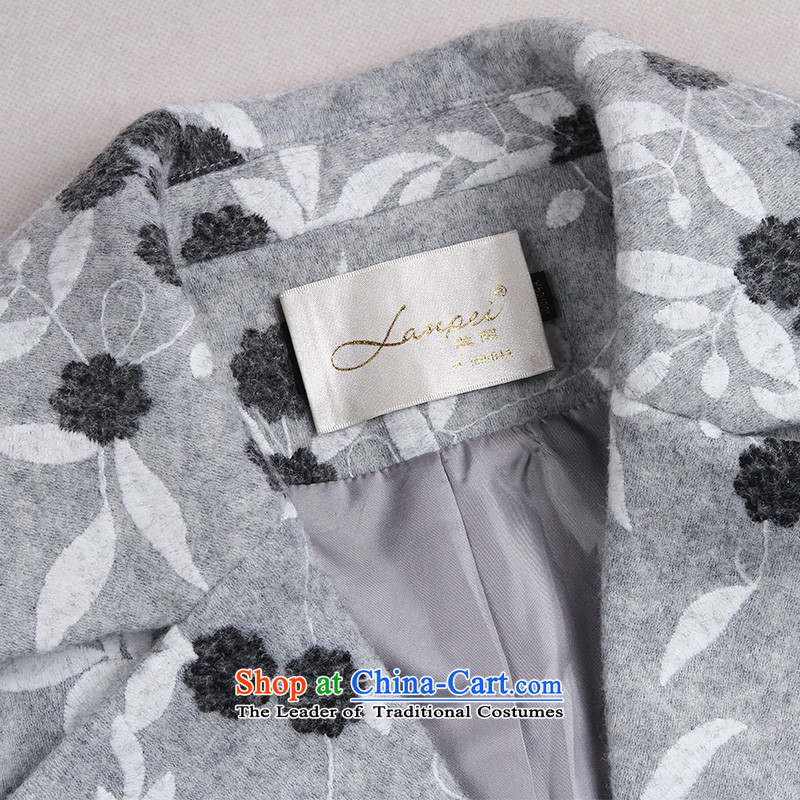 Ho Pui 2015 autumn and winter new woolen suit a wool coat embroidered for Sau San Mao jacket girl in long?) , L Ho Pei (gray lanpei shopping on the Internet has been pressed.)