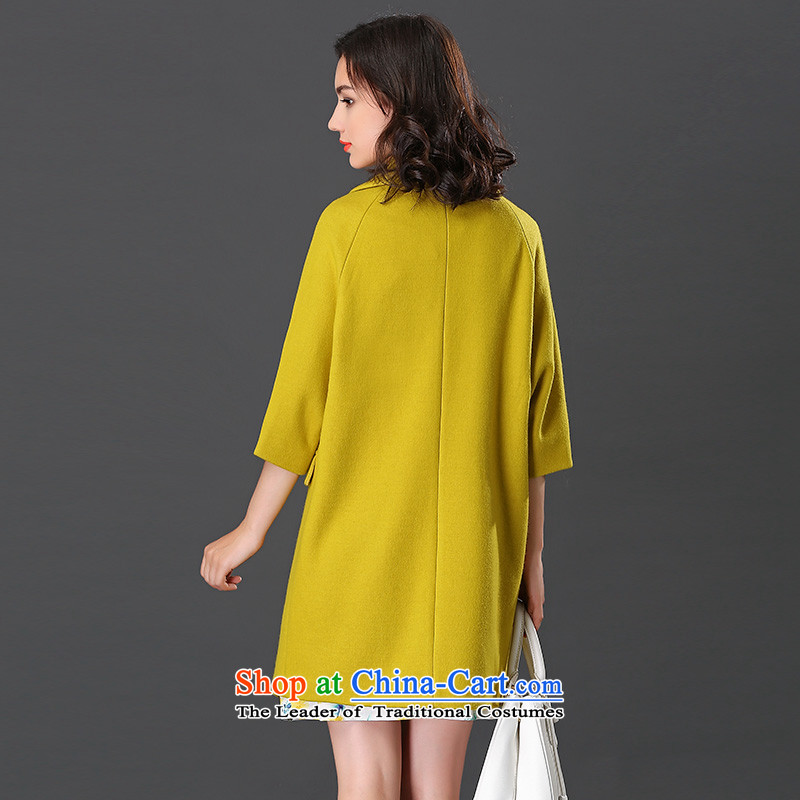 Ho Pui suits for women in the gross? jacket long double-wool a wool coat 7 cuff autumn and winter coats yellow , L, female (lanpei Pei) , , , shopping on the Internet