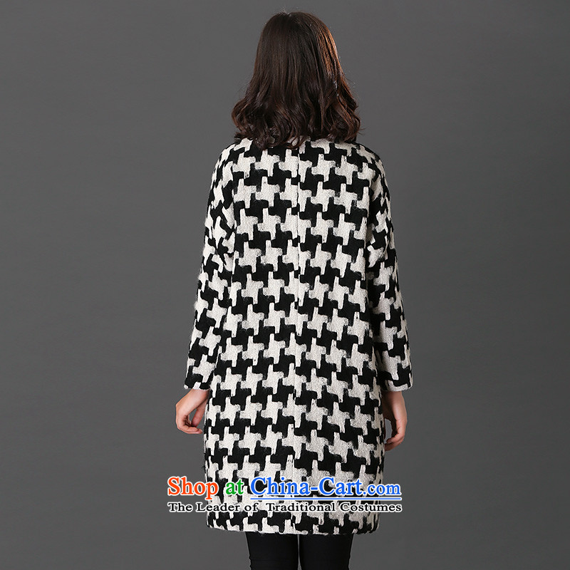 Ho Pui 2015 autumn and winter new women's round-neck collar minimalist wool a wool coat latticed gross girls jacket? Long chidori grid M Ho Pei (lanpei) , , , shopping on the Internet