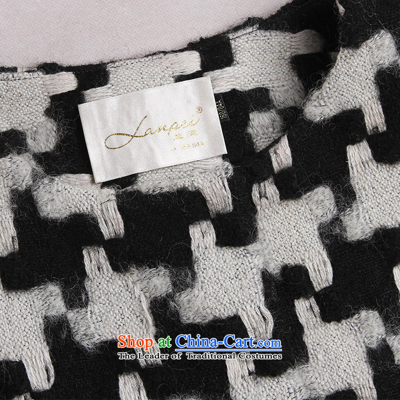 Ho Pui 2015 autumn and winter new women's round-neck collar minimalist wool a wool coat latticed gross girls jacket? Long chidori grid M Ho Pei (lanpei) , , , shopping on the Internet