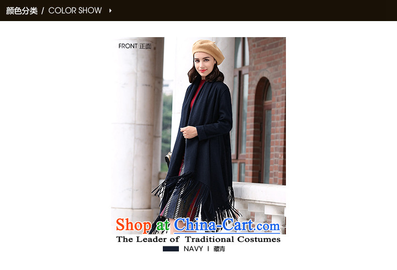 Ho Pui 2015 autumn and winter new liberal thin, double-sided cashmere overcoat girl in long cloak /pashmina shawl jacket color navy L picture, prices, brand platters! The elections are supplied in the national character of distribution, so action, buy now enjoy more preferential! As soon as possible.
