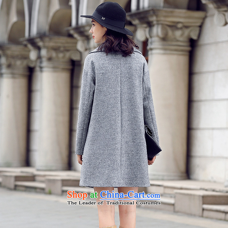 Ho Pui 2015 autumn and winter new suit washable wool a wool coat female type cocoon Sau San Mao jacket, long)? M Ho Pei (gray lanpei shopping on the Internet has been pressed.)