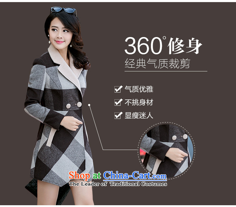 Xuan ina 2015 winter clothing new Korean high-end grid? In long hair stylish Sau San cashmere a wool coat tartan M picture, prices, brand platters! The elections are supplied in the national character of distribution, so action, buy now enjoy more preferential! As soon as possible.