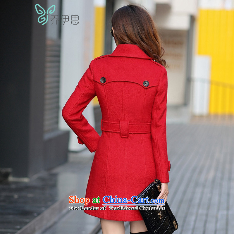 The League of Joe 2015 autumn and winter, Stylish coat? gross Ms. Han wool coat is version Sau San W542098 female red jacket , L, Joy (la jooe shopping on the Internet has been pressed.)