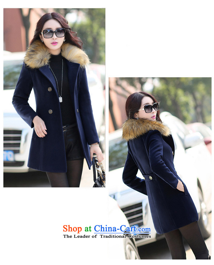 The  2015 autumn and winter love new stylish wild beauty Korean small wind in long-gross jacket coat? Navy Female M picture, prices, brand platters! The elections are supplied in the national character of distribution, so action, buy now enjoy more preferential! As soon as possible.