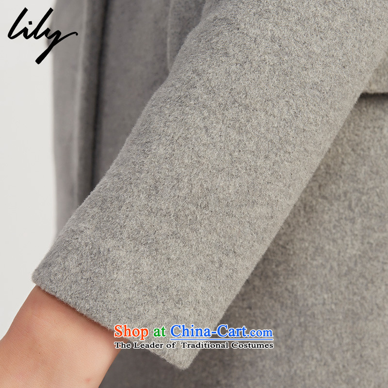 Lily2015 winter clothing decorated new women's body in pure color long coats 115490F1633 gross? Ma gray -507 165/88A/L,LILY,,, shopping on the Internet