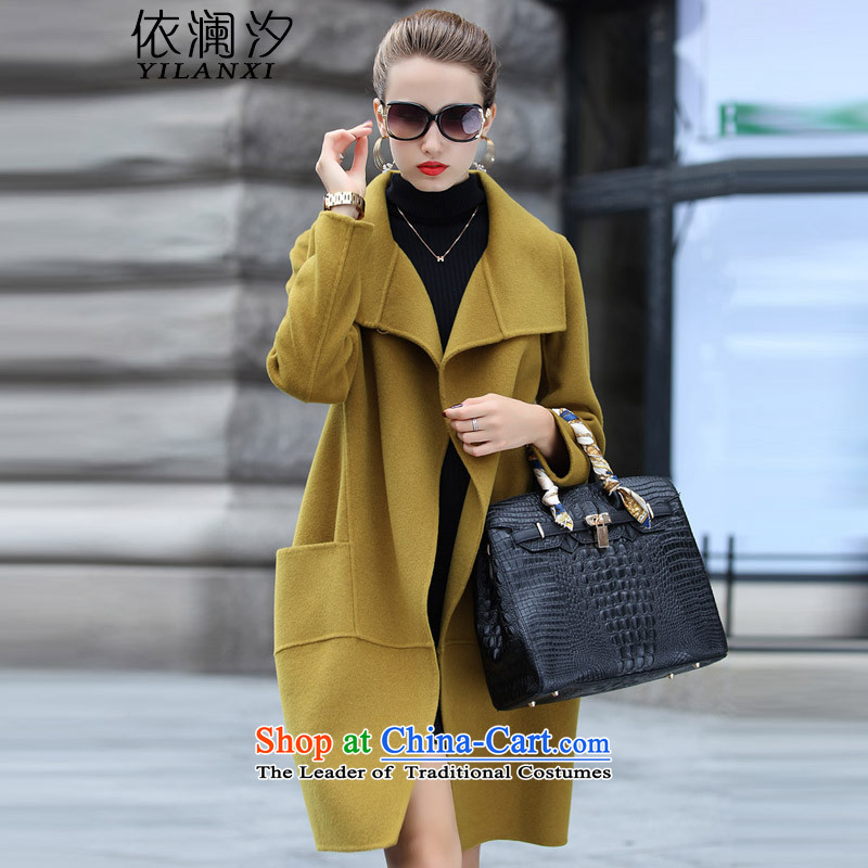 In accordance with the world by 2015 Autumn and Winter, of Hsichih coats Korean in long hair Sau San? female 8202 Black XXL, coat according to World Hsichih yilanxi (shopping on the Internet has been pressed.)