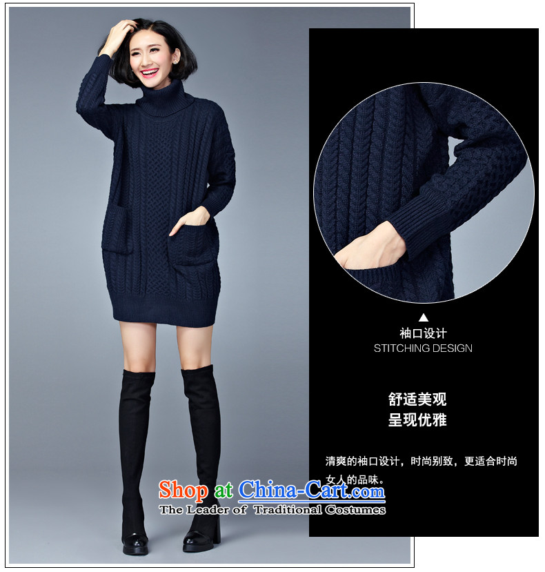 Double Chin Yi Xiu Grand lady knitted shirts code set in the header of the girl long thick mm to intensify the high female ZM7639 Neck Sweater dark blue are code picture, prices, brand platters! The elections are supplied in the national character of distribution, so action, buy now enjoy more preferential! As soon as possible.