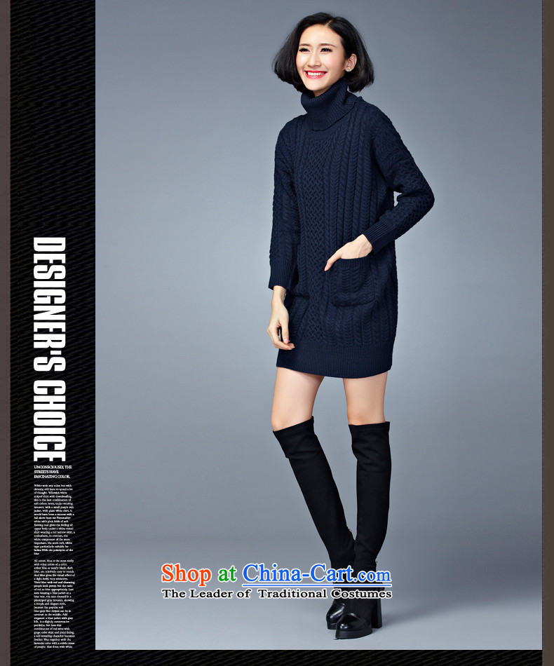 Double Chin Yi Xiu Grand lady knitted shirts code set in the header of the girl long thick mm to intensify the high female ZM7639 Neck Sweater dark blue are code picture, prices, brand platters! The elections are supplied in the national character of distribution, so action, buy now enjoy more preferential! As soon as possible.